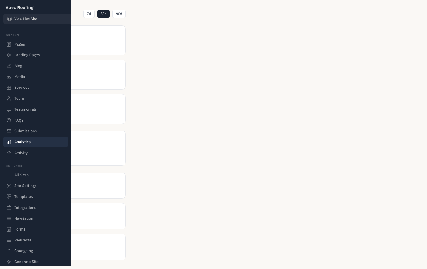 Analytics dashboard