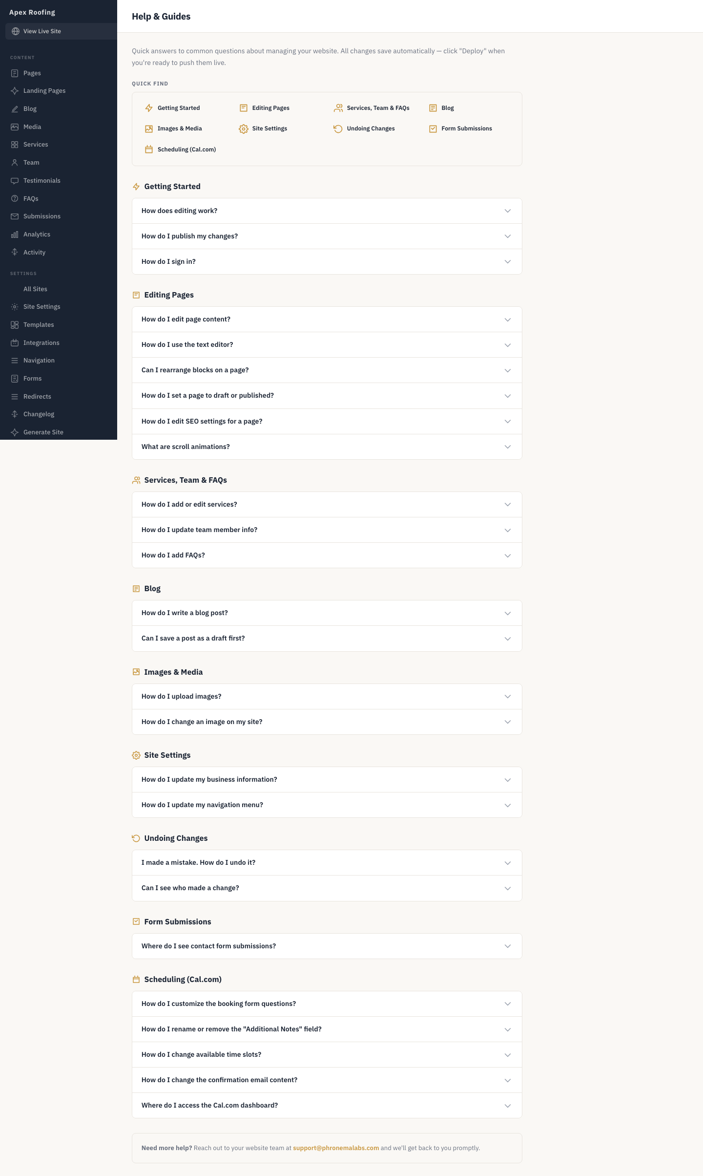 Help and guides
